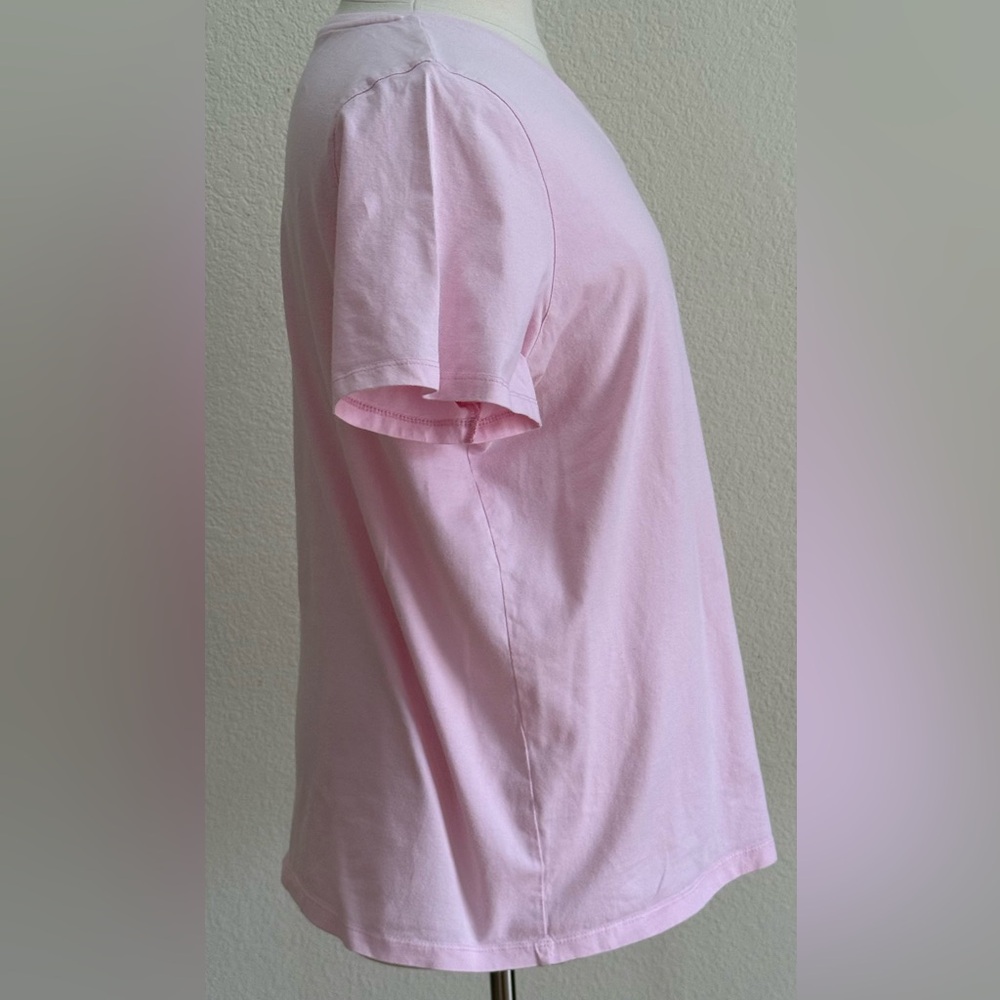 Woman Within Light Pink V-Neck Short Sleeve Tee - Picture 4 of 9